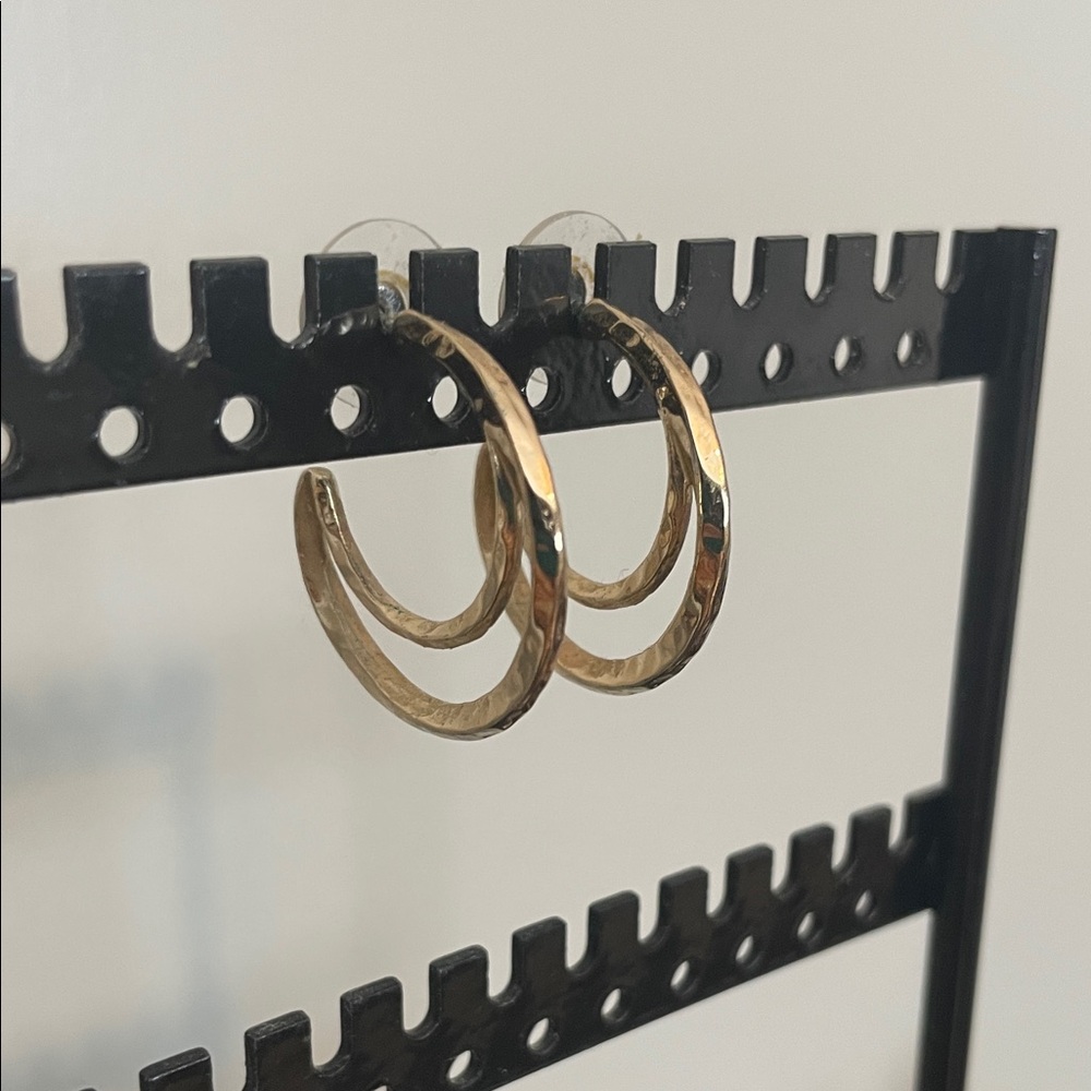 Half Moon Gold Hoop Earrings